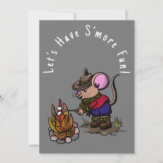 S’more Birthday Fun Mouse Invitation (Front)
