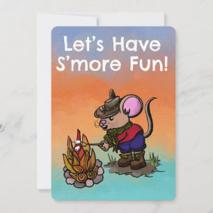 S’more Birthday Party Fun Mouse  Invitation