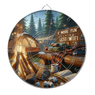 S’more Fun Camping Dartboard – Rustic Game Decor