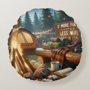 S’more Fun Camping Pillow – Rustic Cabincore Decor
