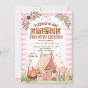 S’more Fun With Friends Camping Birthday Invitation