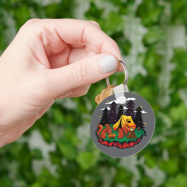 S’more Fun With This Camping Squirrel Key Ring (Hand)