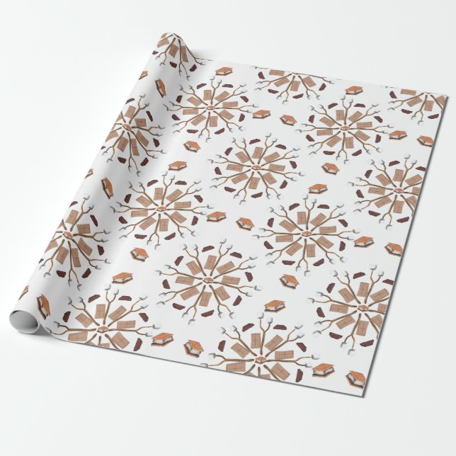 S’mores Mandala Pattern Wrapping Paper (Unrolled)