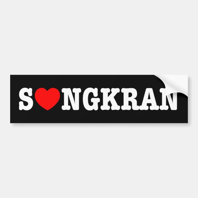 S❤NGKRAN ~ Heart (Love) Songkran Bumper Sticker (Front)