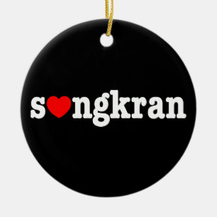 s❤ngkran ~ Heart (Love) Songkran Ceramic Ornament