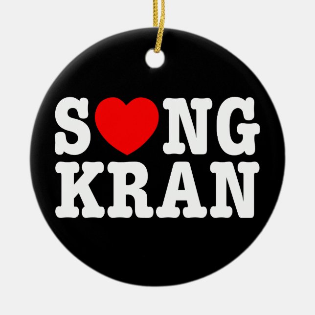 S❤NGKRAN ~ Heart Songkran Ceramic Tree Decoration (Front)