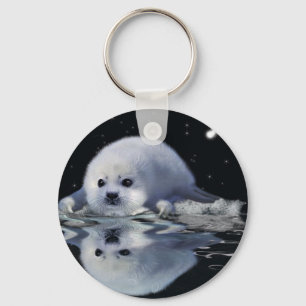 S.O.S. SAVE OUR HARP SEALS KEY RING