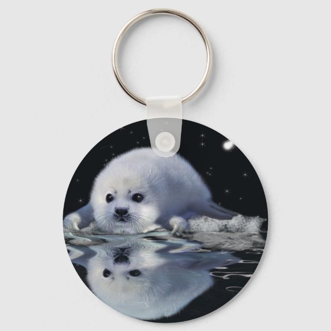 S.O.S. SAVE OUR HARP SEALS KEY RING (Front)