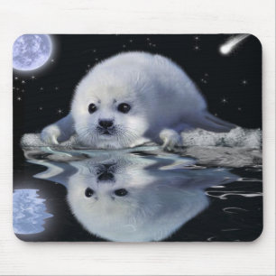 S.O.S. SAVE OUR HARP SEALS MOUSE PAD