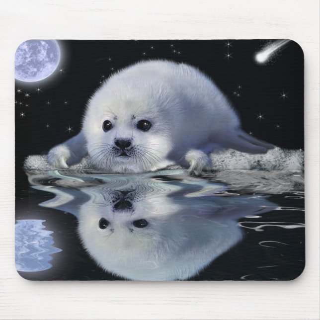 S.O.S. SAVE OUR HARP SEALS MOUSE PAD (Front)