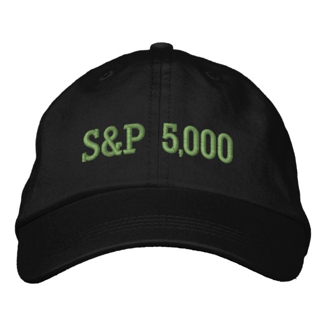 S&P 5,000 Level Stock Market Index Celebration Embroidered Hat (Front)