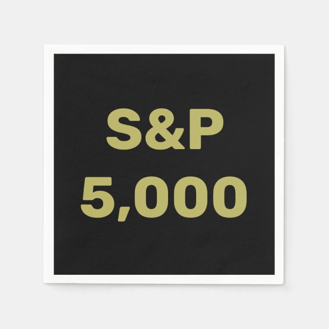 S&P 5,000 Level Stock Market Index Celebration Napkin (Front)