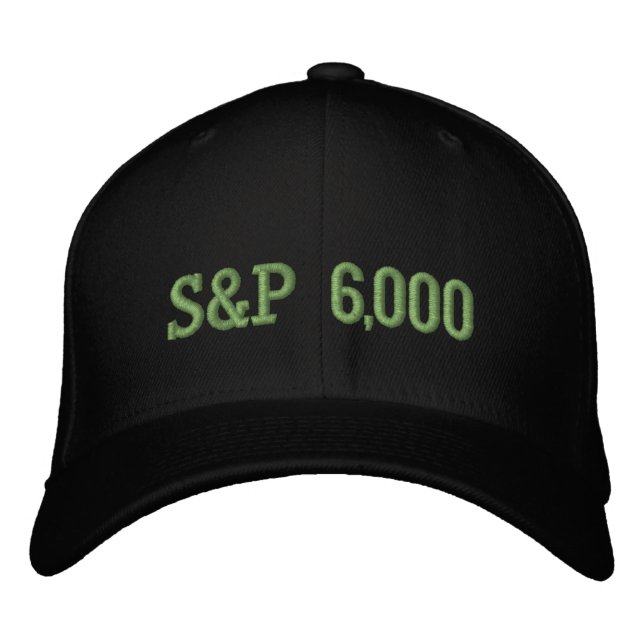 S&P 6,000 Level Stock Market Index Celebration Embroidered Hat (Front)