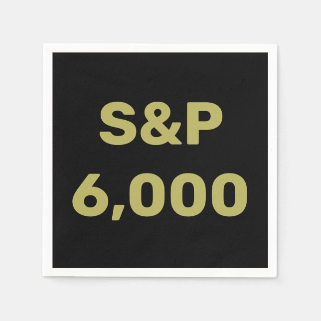 S&P 6,000 Level Stock Market Index Celebration Napkin (Front)
