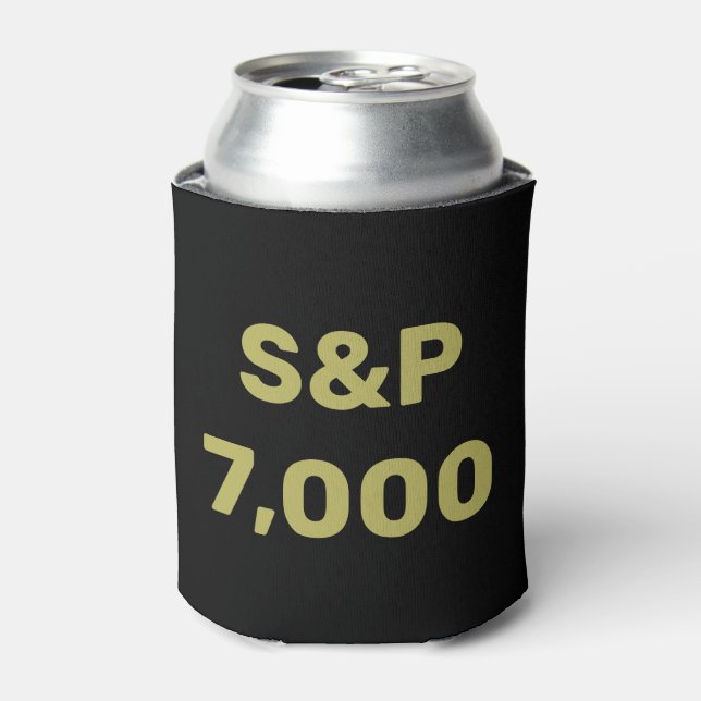 S&P 7,000 Level Stock Market Index Celebration Can Cooler (Can Front)