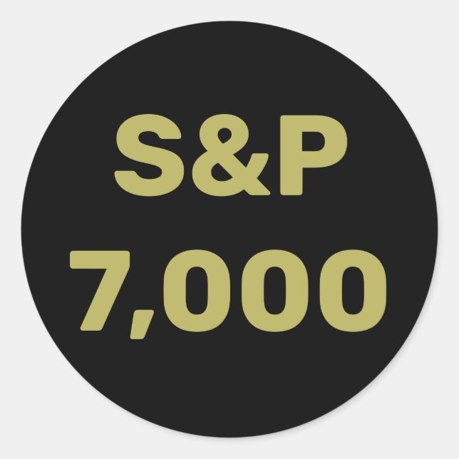 S&P 7,000 Level Stock Market Index Celebration Classic Round Sticker (Front)