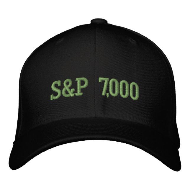 S&P 7,000 Level Stock Market Index Celebration Embroidered Hat (Front)