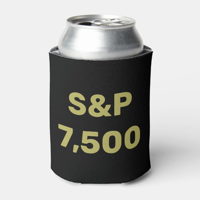 S&P 7,500 Level Stock Market Index Celebration Can Cooler (Can Front)
