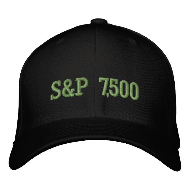 S&P 7,500 Level Stock Market Index Celebration Embroidered Hat (Front)