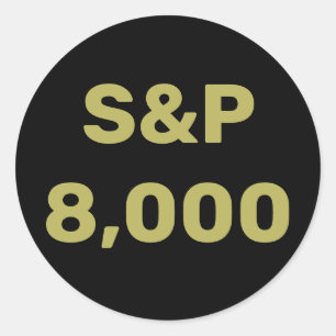S&P 8,000 Level Stock Market Index Celebration Classic Round Sticker