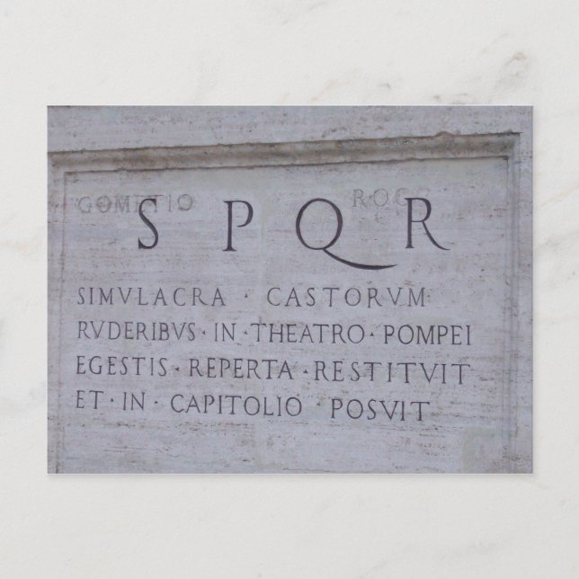 S P Q R POSTCARD (Front)