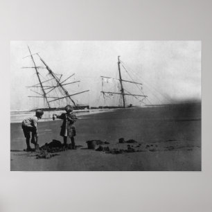 S.S. Alice McDonald Wreck Ilwaco Peninsula Poster