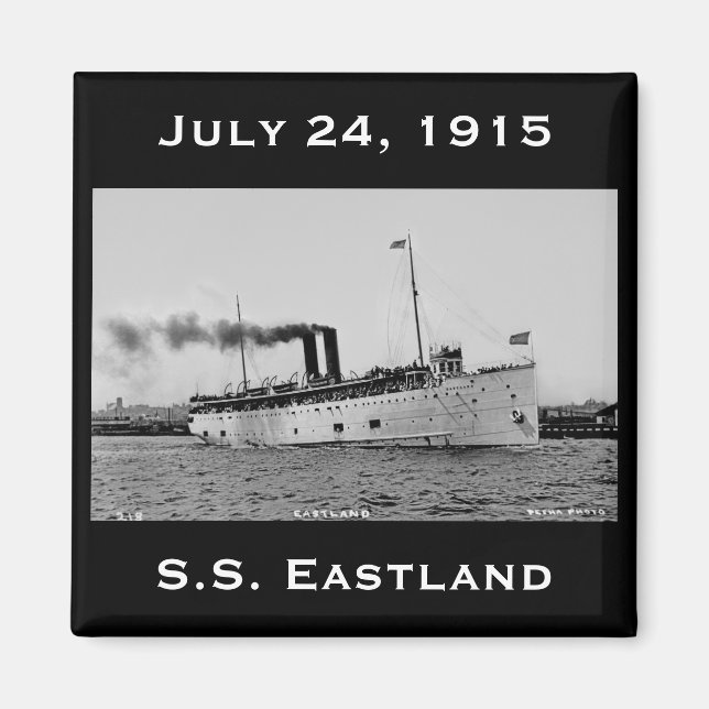S.S. Eastland as photographed by Pesha Postcard Co Magnet (Front)