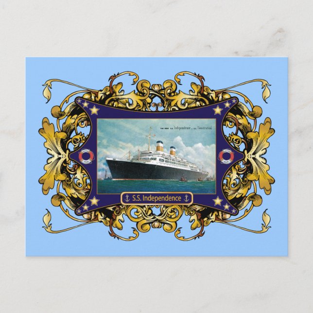 S.S. Independence Vintage Steamship Postcard (Front)
