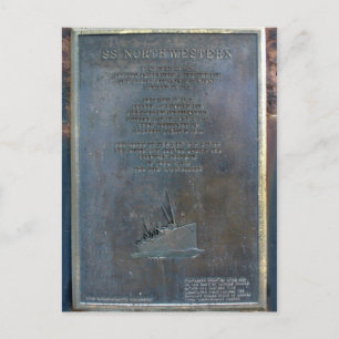 S. S. Northwestern Memorial Plaque Postcard