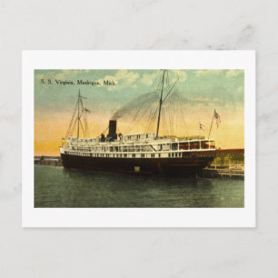 S.S. Virginia, Muskegon, Michigan Postcard