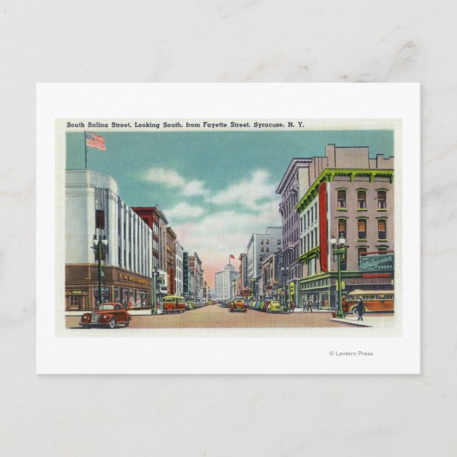 S Salina Street from Fayette Street Postcard (Front)