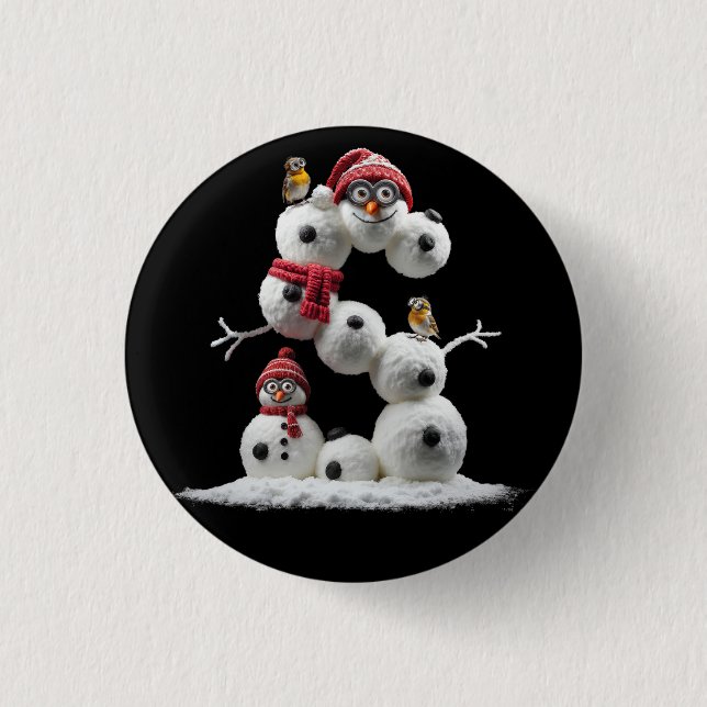 S-shaped Snowman-minion 3 Cm Round Badge (Front)