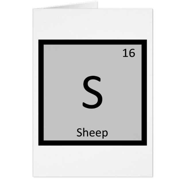 S - Sheep Chemistry Periodic Table Element Symbol (Front)