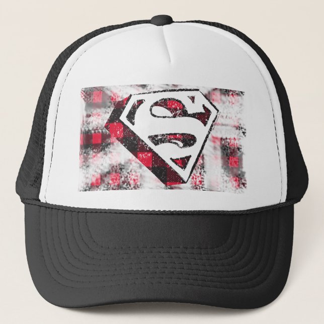 S-Shield Over Plaid Trucker Hat (Front)