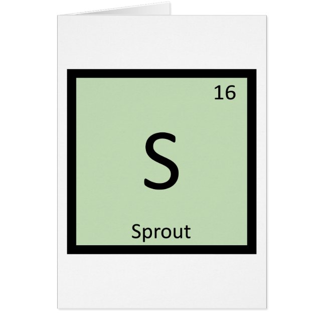 S - Sprout Vegetable Chemistry Periodic Table (Front)