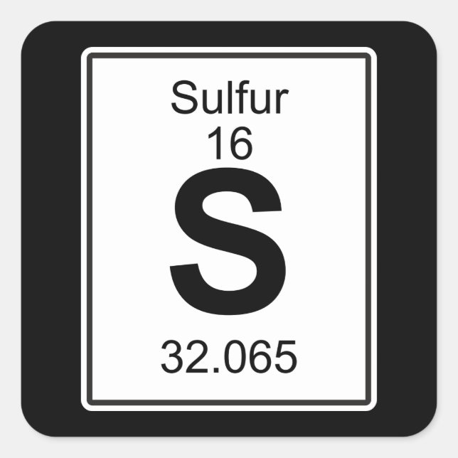 S - Sulphur Square Sticker (Front)