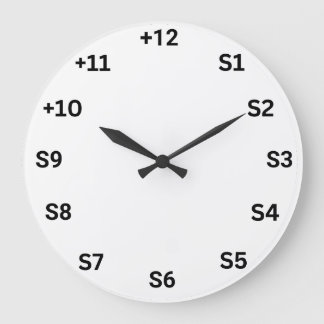 S-unit Numbers White Faced  Large Clock