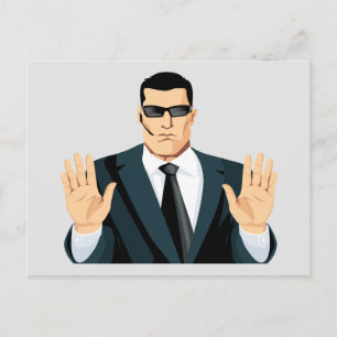 SA7 SECRET AGENT BODYGUARD COMICS CARTOON DARK MOB POSTCARD