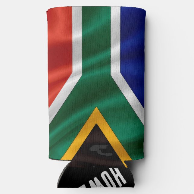 SA Flag Howzit Seltzer Can Cooler (Back)