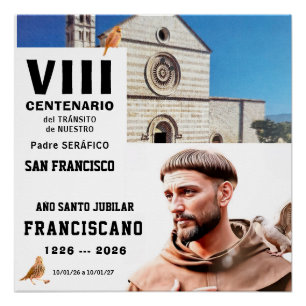Sa Francisco de Assisi Glossy Poster