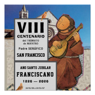 Sa Francisco de Assisi Glossy Poster