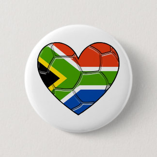 SA Heart,l love soccer ,south africa 6 Cm Round Badge