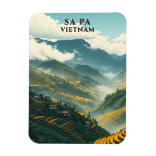  Sa Pa Vietnam Rice Terraces Mountain  Magnet