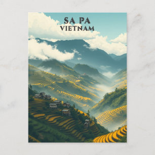  Sa Pa Vietnam Rice Terraces Mountain  Postcard