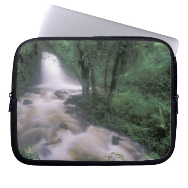 SA, Peru, S.H. Machu Picchu, Cascade and cloud Laptop Sleeve (Front)