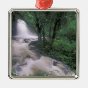 SA, Peru, S.H. Machu Picchu, Cascade and cloud Metal Ornament