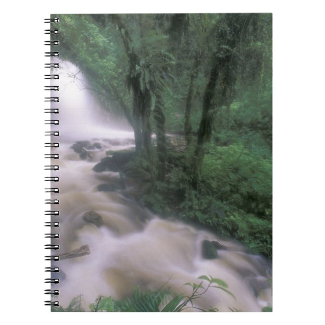 SA, Peru, S.H. Machu Picchu, Cascade and cloud Notebook (Front)