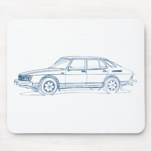 Saab 900 1978 mouse pad