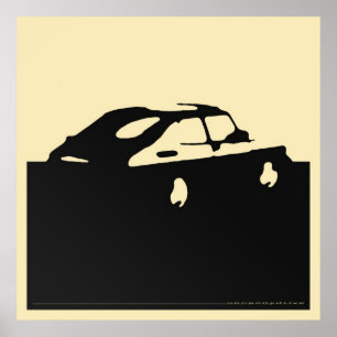 Saab 900 SPG/Aero - Black on light cream poster