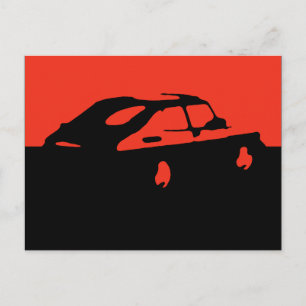 Saab 900 SPG/Aero - Red on dark postcard